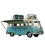Halllo Metall Auto Modell Vintage RV Camper Van Spielzeug Simulation Limousine Strand Bus Wohnkultur für Desktop Reg