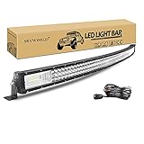 SKYWORLD LED Arbeitsscheinwerfer Bar, 134 cm 675W Gebogen LED Lichtleiste Flutlicht Reflektor Combo 12V 24V mit Kabelbaumsatz Arbeitslicht Zusatzscheinwerfer für Auto Offroad Traktor SUV UTV ATV