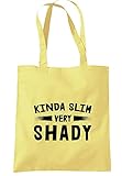 illustratedidentity Kinda Slim Very Shady Tragetasche, 37,5 x 42 cm, mit langen Griffen, zitronengelb, Einheitsgröß