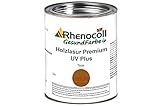 RHENOCOLL Holzlasur Premium UV Plus zum Beschichten von Holz im Außen Bereich, Holzhaus, Terrassenmöbel oder Zäune, wasserbasiert, Extra UV Schutz, Holzlasur außen (0,75 l, Teak)