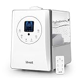 LEVOIT Ultraschall Luftbefeuchter 6L, Warmer/Kühler Nebel mit Feuchtesensor, Fernbedienung und 1-12H Timer, Dual 360° Drehbare Dampfdüsen, Automodus, Aroma Diffusor für Kinder, Pflanzen, S