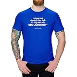 T-Shirt UDO Jürgens - Jana aus Kassel UDO Jürgens New York 13 Farben XS-5XL lustige Sprueche Witz Fun Satire Rede Zitat Jana aus Kassel, Farbe:Royalblau - Logo Weiss, Größe:XL