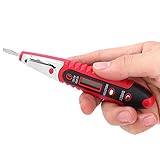 Xinde Elektrischer Tester Elektrischer Stift Spannungstester Elektrischer Tester Spannungstester Stift Leistungstester Elektrischer Steckdosentester Elektrischer Tester für Elektrik(red)