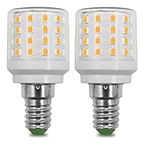 E14 LED Warmweiss 3000K Glühbirne 600 Lumen 4W LED Birnen Entsprechen 40 Watt Glühbirnen AC100-265V Kompakte Lichtquelle Kleine Fassung Geeignet Innenbeleuchtung Wasserdicht Nicht Dimmbar, 2er Pack