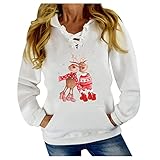 HHOP Weihnachten sexy Tshirts Damen Longshirt Damen weiß Damenpullover Langarm Oversize Pullover sexy hoddis fūr mädchen top Langarm Damen Damenpullover Langarm elegant Sommerblusen Bluse Damen lang