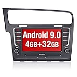 Pumpkin Android 9.0 Autoradio für VW Radio Golf 7 (ab 2012 -) mit Integriertes DAB + Modul Unterstützt Bluetooth Navi USB Android Auto WiFi 4G MicroSD 2 Din 8 Zoll B