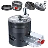 BFACCIA Gewürzmühle, Grinder Crusher, Metall Grinder Salzmühle Pfeffermühle für getrocknete Gewürze, Kräuter, Spices, 12+24 Doppelkeil-scharfe Metallschleifzähne (Schwarz)