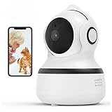 Hancaner Kabellose Überwachungskamera, 1080P FHD WiFi IP Kamera 360 Grad 2,4G mit mit Bewegungsmelder, Nachtsicht, 2-Wege-Audio, Nachtsichtk