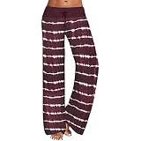 Deloito Yogahose Damen Lose Sporthose Lockere Freizeithose Bequem Breite Bein Hosen Lange Sweatpants mit Kordelzug Mode Tie Dye Gestreift Yogahose Elegante Trainingshose für Yoga Tanzen Fitness Gy