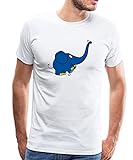 Spreadshirt Die Sendung Mit Der Maus Kleiner Elefant Spielt Männer Premium T-Shirt, L, Weiß