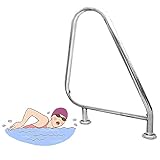 YLKCU Schwimmbad-Handläufe, Edelstahl-Gebogene Handläufe für Pool-Treppen, mit Schnellmontage-Stützplatten für in den Boden eingelassene Pool-Eingäng