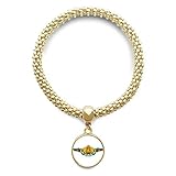 DIYthinker Damen Bulgarien-Flagge National Emblem Goldene Armband Laufende Anhänger Schmuck