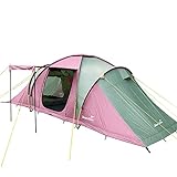 Skandika Kuppelzelt Silverstone XXL | Wasserdichtes Zelt mit 3 Schlafkabinen, eingenähter Zeltboden, 195 cm Stehhöhe, 3000 mm Wassersäule | Campingzelt, F