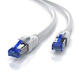 CSL - 1m CAT.8 Netzwerkkabel 40 Gbits - LAN Kabel Patchkabel Datenkabel - CAT 8 High Speed Gigabit Ethernet Cable - 40000 Mbits Glasfaser Geschwindigkeit - S/FTP PIMF Schirmung RJ45 Steck