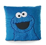 NICI 47250 Kuschelkissen Krümelmonster – Flauschiges Kuscheltierkissen Sesamstraße für Mädchen, Jungen & Babys – Quadratisches Stoffkissen, 25x25cm, blau, 25x25