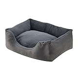 Juskys Hundebett Eila S – Hundekorb 50 x 37 x 17 cm – orthopädisches Hundekissen waschbar & flauschig - Haustierbett für kleine Hunde & Katzen in G