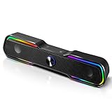 PC Lautsprecher Bluetooth ARCHEER Gaming Soundbar Computer Lautsprecher Boxen RGB LED Beleuchtung Stereo Portable Kleine Speaker für Laptop Desktop Smartphone Notebook TV