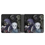 Undertale Brieftasche - Herren Leder Brieftasche Zwei-Wege-Falt Mode Brieftasche - Super Stitching Super Large Capacity Brieftasche Super Thin W