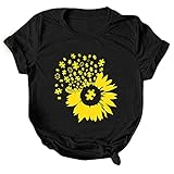 Tshirt Damen Sommer Grosse GröSsen Baumwollshirt Osterhase XXL Outdoorbekleidung Brawl Stars T Shirt Blusen Top Damen Lange Tunika D