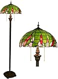 LED Stehlampe Vertikale Exotische Lampe 16 Zoll Odiff Buntglas Wohnzimmer Esszimmer Schlafzimmer Stehleuchte American Pastoral Green Retro Stehende Dekoration Stehlampe für Wohnzimmer, Schlafzimmer, B