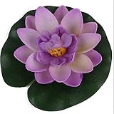 MINGMIN-DZ Dauerhaft 5 PCS Artificial Lotus Floating Blumenteich-Tank Pflanze Ornament 10cm Haus-Garten-Teich Dekoration (Color : Purple)