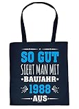 Stofftasche mit Geburtstagsmotiv: So gut Sieht Man mit Baujahr 1988 aus - Tasche - Einkaufstasche - Navyb