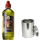 Moritz Starter Set 1 x 1000 ml Brenngel + 2X Blechdose 500 ml mit Deckel für Brenner Kamin Ofen Sicherheitsbrenner Brennp