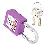 Surebuy Rutschfestes Vorhängeschloss, langlebiges Sicherheitsvorhängeschloss Industrielles Kunststoff-Nylon-PA + Stahlisolierung 38 mm für chemische Elektrizität Kernenergie(Violett)