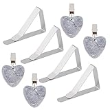 OLYCRAFT 4 Stück Tischdeckengewichte Herzform Stein Tischtuchklammern Mit 4 Stück Edelstahl Tischdecken Clips Für Outdoor Picknick Familie Esstisch Dek