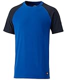 Dickies Footwear SH2007 T-Shirt, 100% Baumwolle, zweifarbig, Königsblau/Marineblau, Größe XL