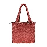 SKUTARI® GIADA Large | Large Flechttasche Damen | Vegan-Leder Shopper mit seperater Clutch | Webtasche | Wendetasche | Handtasche | Shopper | MADE IN ITALY