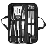 penobon Grillbesteck Set 9-Teiliges Professionelles Grillzubehör Grillwerkzeug mit Leicht Zu Tragender Tasche für Männer Geschenk