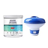 VCTKLN Chlortabletten für Pool | 50/100/170/300 Pcs Pool Multitabs und Chlorspender | Pool Dosierschwimmer Mit | Pool Reinigung Tabletten für Schwimmbad, Whirlpool, Spa (50pcs +Chlorspender)