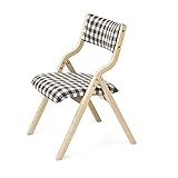 Einfacher Klappstuhl Holzstuhl, Gepolsterter Esszimmerstuhl Einfach zu verstauen, Leinenbezug abnehmbar und waschbar ohne Montage (Größe : T6)