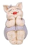 GILDE Figur Schwein Rosalie träumend - aus Poly in lila beige H 18,5