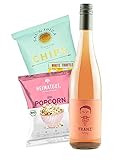 SCHORLEFRANZ® Geschenkboxen Knabbertrio Rotling | Set Mit Franz Rotling, Sal de Ibiza Chips & Kernenergie Pistazien | Perfektes Wein Geschenk (0,75l)