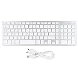 PUSOKEI Ergonomische Vollformat-Tastatur mit 102 Tasten, Kabellose Tastatur Mini-Office-Tablet-Handy Universal-Digital-Ladetastatur, Kompatibel mit Tablets und Laptop