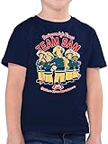 Feuerwehrmann Sam Jungen - Team Sam - 104 (3/4 Jahre) - Dunkelblau - sam Feuerwehr Tshirt - F130K - Kinder Tshirts und T-Shirt für Jung