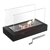 KRATKI Galina Ethanol Fireplace, Free-Standing Real fire Fireplace with TÜV Certificate | Fire line 13 cm, Dimensions in cm: H21.80 x W35.40 x D18