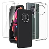 LYZXMY Hülle für Cubot Max 3 Transparent + Schwarz Schutzhülle + [2 Stück] Panzerglas Displayschutzfolie - Weich Silikon Flexibel TPU Tasche Case für Cubot Max 3 (6.95')