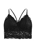 DIDK Damen Bauchfrei Camilose Top Sexy Spitze Cami Crop Tops Spitzentop Oberteile Trägershirts Schwarz S