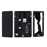 pitaka [Digital Travel Kit Carbon Wallet modulares, elektronisches Werkzeugset 11 in 1 Kable Organizer, enthält Type-C Kabel, Adapter,eingebauter SD-Kartenleser 16 GB Thumb Drive Store SIM-/SD