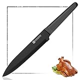 PAUDIN 20cm Fleischmesser, extreme scharfe Küchenmesser, Profi Kochmesser aus hochwertigem deutschem Edelstahl, Schinkenmesser mit ergonomischem Griff, Schw