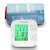 iHealth Track Vernetztes Oberarm-Blutdruckmessgerät, mit einer einstellbaren Universal-Manschette für normale bis große Erwachsenenarme, Bluetooth-kompatibel mit Apple- und Android-G