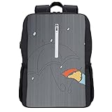 Rainnights Lustige Sport Outdoor Freizeit Camping Trekking USB Tasche Rucksäcke Kunst Design Umbrella Stick Figure Water Drop Geschenke Geschenke für Unisex Erwachsene Männer Frauen Jungen M