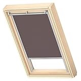 VELUX Original Verdunkelungsrollo (DKL), Silberne Seitenschienen, 102, Taupe // DKL 102 4577S