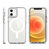 CommVibes iPhone 12 Pro stoßfest Hybrid Clear Designer Magnetic Transparent Phone Cases Cover White Magnet (Weiß, Standard)