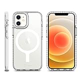 CommVibes iPhone 12 Pro stoßfest Hybrid Clear Designer Magnetic Transparent Phone Cases Cover White Magnet (Weiß, Standard)