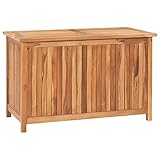 vidaXL Teak Massiv Gartenbox Aufbewahrungsbox Auflagenbox Kissenbox Gartentruhe Auflagentruhe Truhe Holztruhe Truhenbank Bank 90x50x58