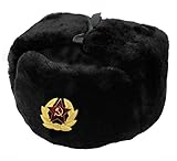 RUSSIAN STORE Original Soviet Ushanka, Schwarz, aus W